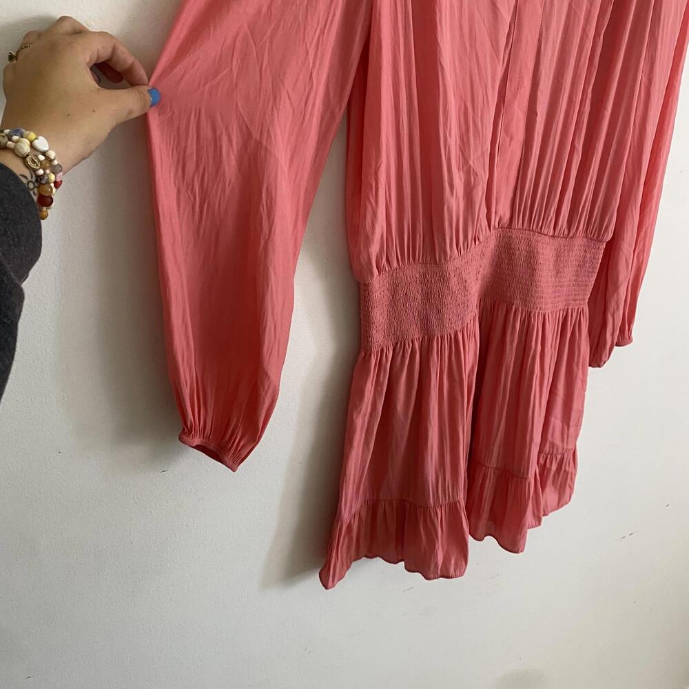 RAMY BROOK christie long sleeve mini dress in rose sz M - Picture 5 of 7